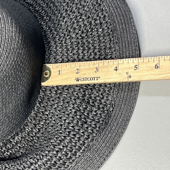 J Crew Textured Summer Straw Hat Wide Brim Packable Floppy Braided Paper - Picture 4 of 5